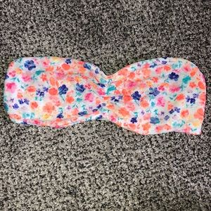 PINK floral lace bandeau bra